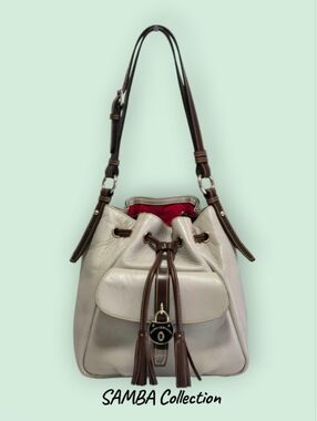 Dooney & Bourke Vintage Samba Leather Drawstring Bucket Bag